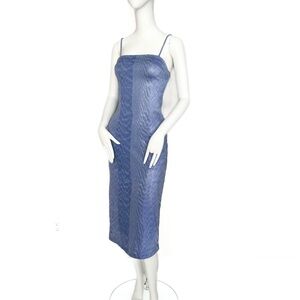 Cache Alexia Admor | S Midi Party Cocktail Print Coated Bodycon Dress Blue